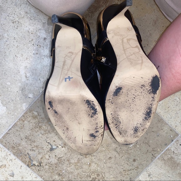 Marc Fisher Leather Booties- Gold Detail & Buckles - Picture 8 of 16